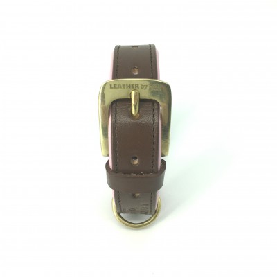 Citywalk Hundehalsband Cognac/Rosa, dänisches Design