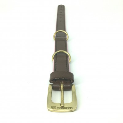 Citywalk Hundehalsband Cognac/Rosa, dänisches Design