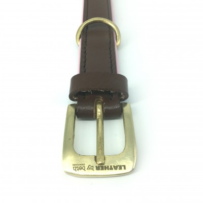 Citywalk Hundehalsband Cognac/Rosa, dänisches Design