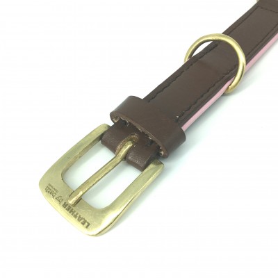 Citywalk Hundehalsband Cognac/Rosa, dänisches Design
