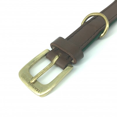 Citywalk dog collar cognac/darkgreen, danish design
