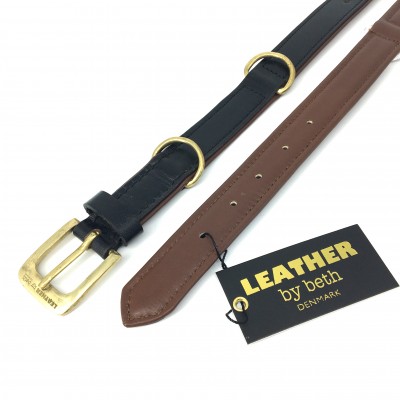 Citywalk dog collar black/cognac, danish design