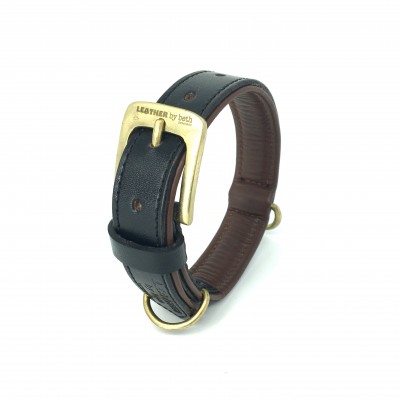 Citywalk dog collar black/cognac, danish design