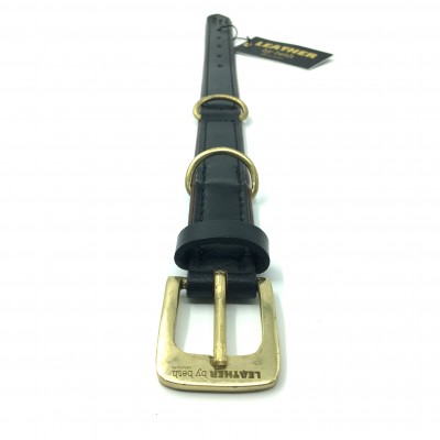 Citywalk dog collar black/cognac, danish design