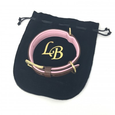 Citywalk Hundehalsband Cognac/Rosa, dänisches Design
