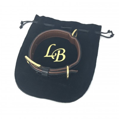 Citywalk dog collar black/cognac, danish design
