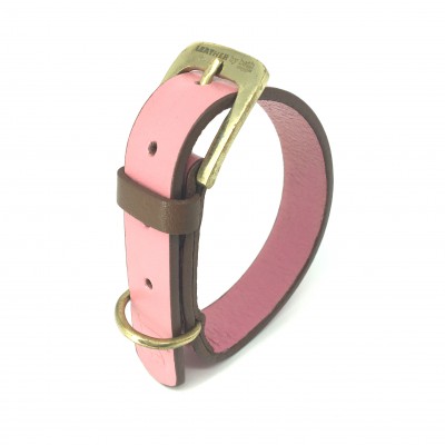 'SMILE AT ME' Hundehalsband Pink/Braun, dänisches Design