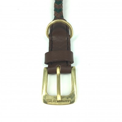 Maxiflet Hundehalsband Cognac/Darkgreen, dänisches Design