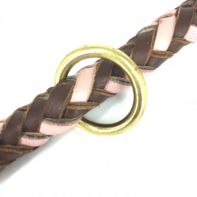 Maxiflet dog collar cognac/pink, danish design