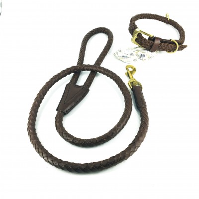 MAXIFLET hundeline, cognac læder, dansk design