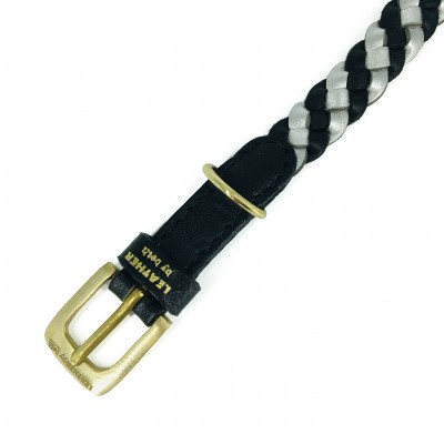 Miniflet dog collar black/silver, danish design