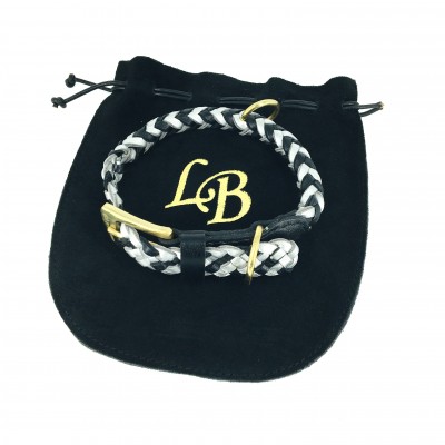 Maxiflet Hundehalsband Schwarz/Silber, dänisches Design