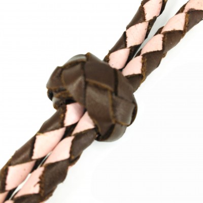 Key hanger, cognac/pink