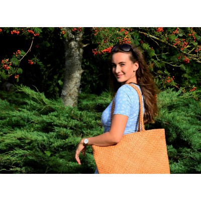 INDIA shopper, cognac læder, dansk design