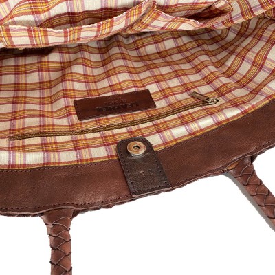 INDIA shopper, kastanje læder, dansk design