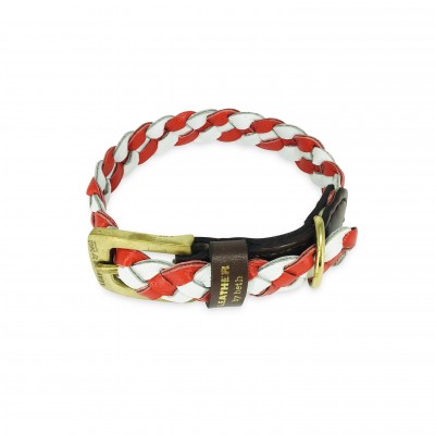 Miniflet Hundehalsband Rot/Weiß, dänisches Design