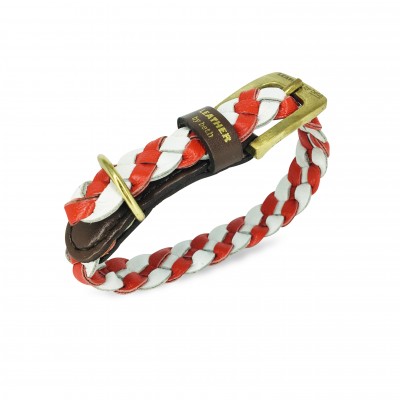 Miniflet Hundehalsband Rot/Weiß, dänisches Design