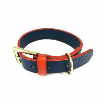 'SMILE AT ME' Hundehalsband Dunkelblau/Rot, dänisches Design
