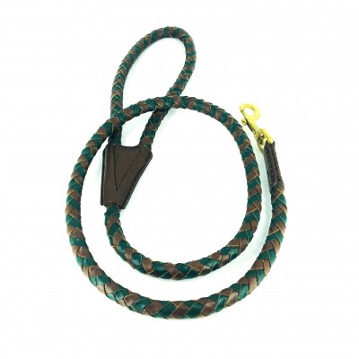 Maxiflet Hundehalsband Cognac/Darkgreen, dänisches Design