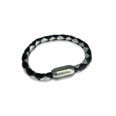 Casual bracelet, black/silver