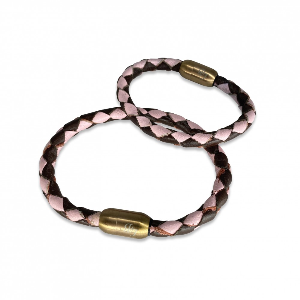Casual Armband, Cognac/Pink