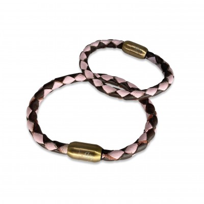 Casual Armband, Cognac/Pink