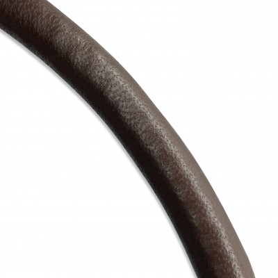 Glidehalsbånd, rundsyet cognac læder, dansk design