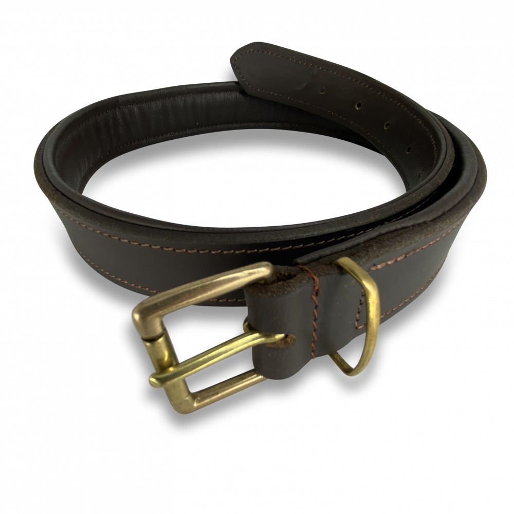 Leather belt, dark brown