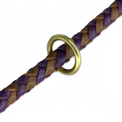 Maxiflet dog collar cognac/purple, danish design