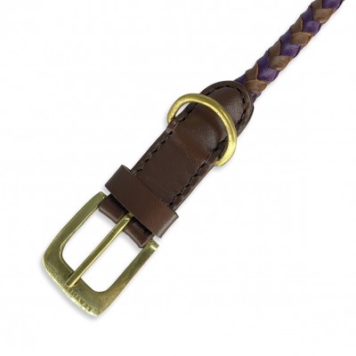 Maxiflet dog collar cognac/purple, danish design