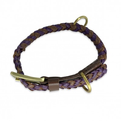 Maxiflet dog collar cognac/purple, danish design