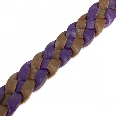 Miniflet Hundehalsband Cognac/Lila, dänisches Design