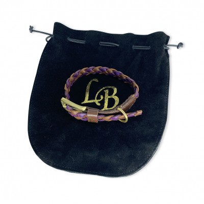 Miniflet Hundehalsband Cognac/Lila, dänisches Design