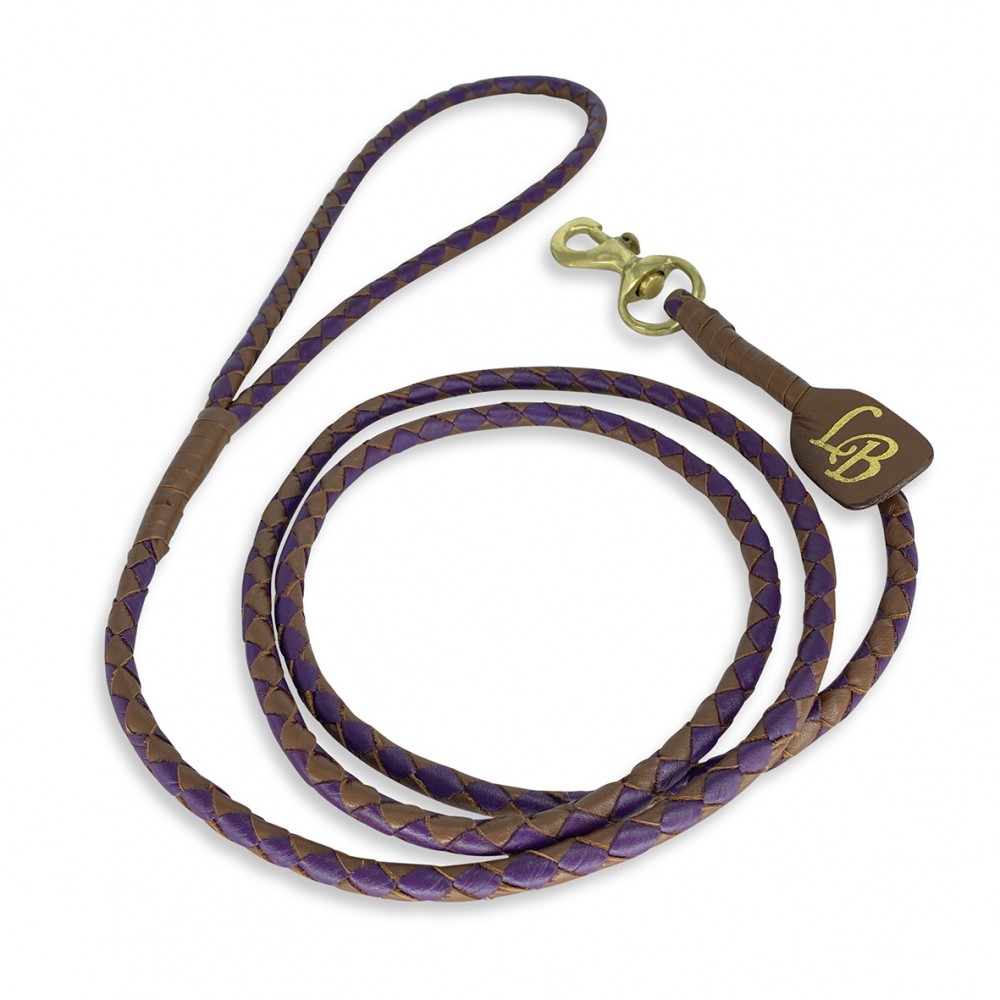 Miniflet, Cognac/Lila Hundeleine