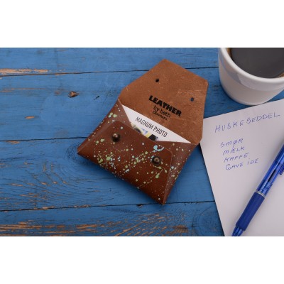 Card wallet core leather, turkis & green design