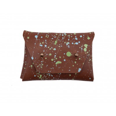 Card wallet core leather, turkis & green design