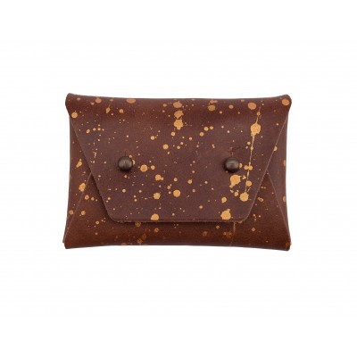 Card wallet in core leather, gold design