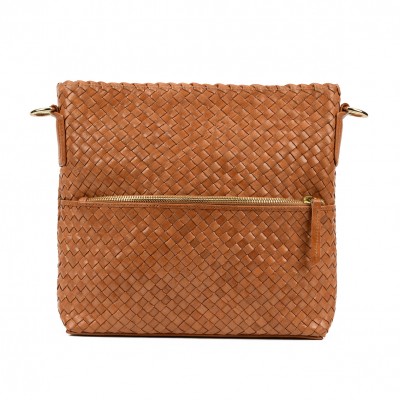 India crossover/crossbody bag, cognac leather
