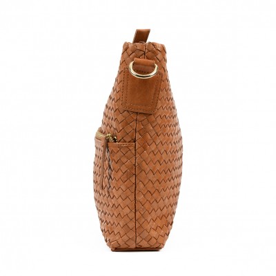 India crossover/crossbody bag, cognac leather
