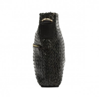 India crossover/crossbody bag, black leather
