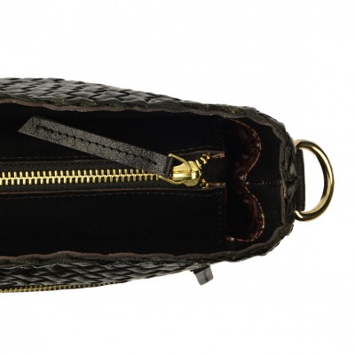 INDIA crossover/crossbody taske, sort læder