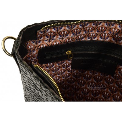 INDIA crossover/crossbody taske, sort læder
