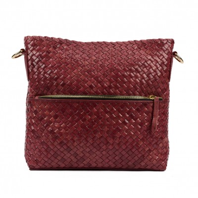 India Crossover/Crossbody, Kastanie Leder