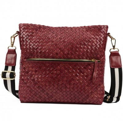 India crossover/crossbody bag, chestnut leather