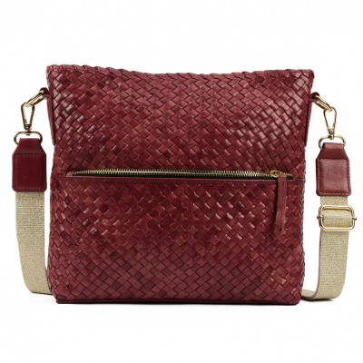 India Crossover/Crossbody, Kastanie Leder