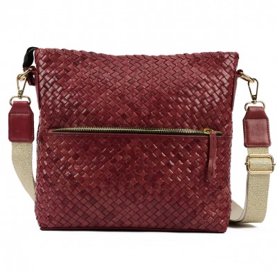India Crossover/Crossbody, Kastanie Leder