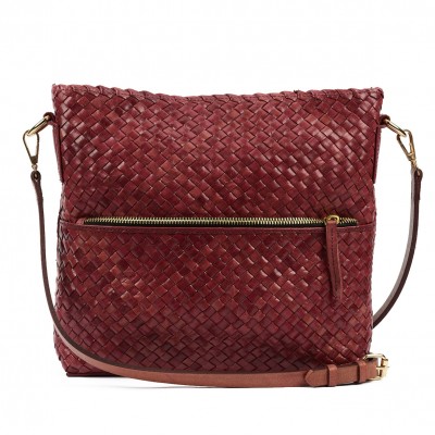 India Crossover/Crossbody, Kastanie Leder