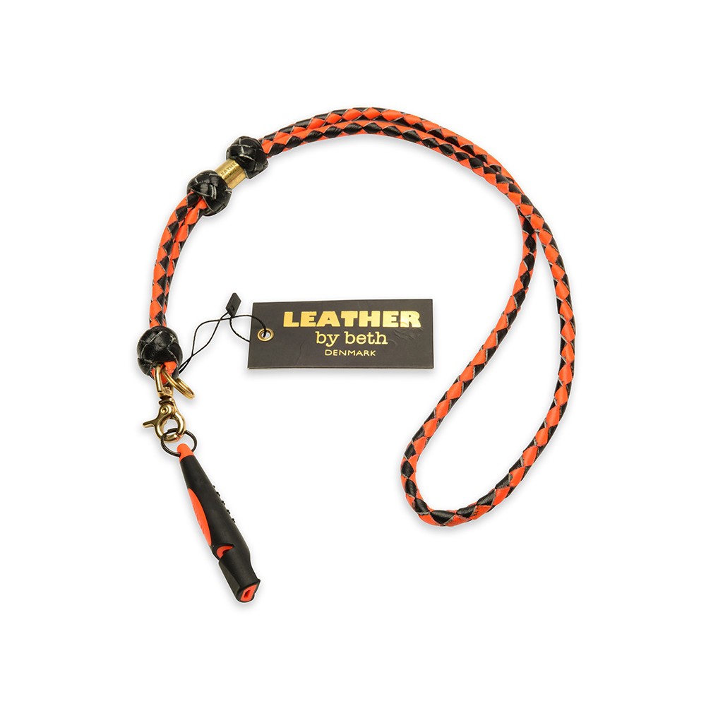 Pfeifen-Leine MG, Schwarz/Orange