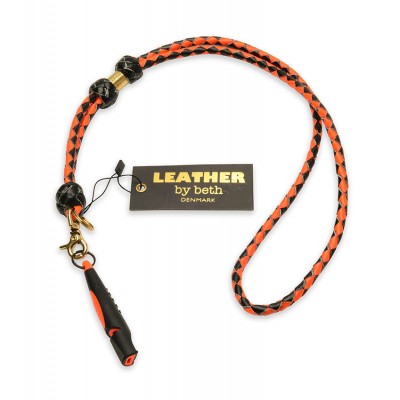 Pfeifen-Leine MG, Schwarz/Orange