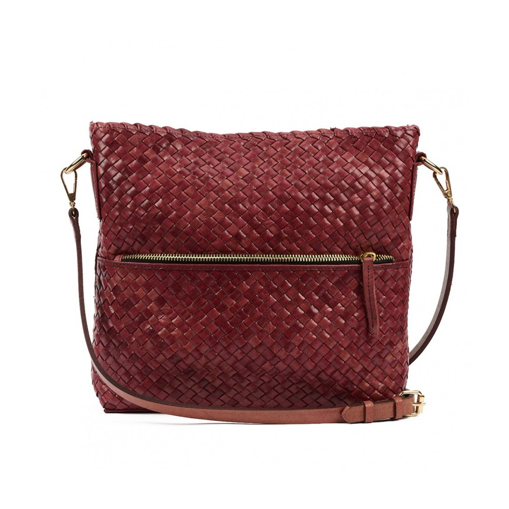 India Crossover/Crossbody, Kastanie Leder